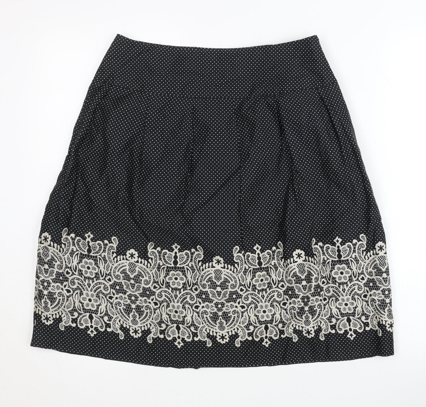 Ann Taylor Loft Women's Black Embroidered Skirt 4P
