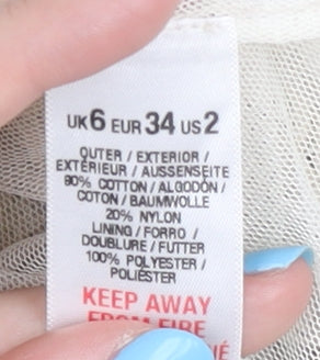 Miss Selfridge Ivory Beaded Sleeveless Top UK 6