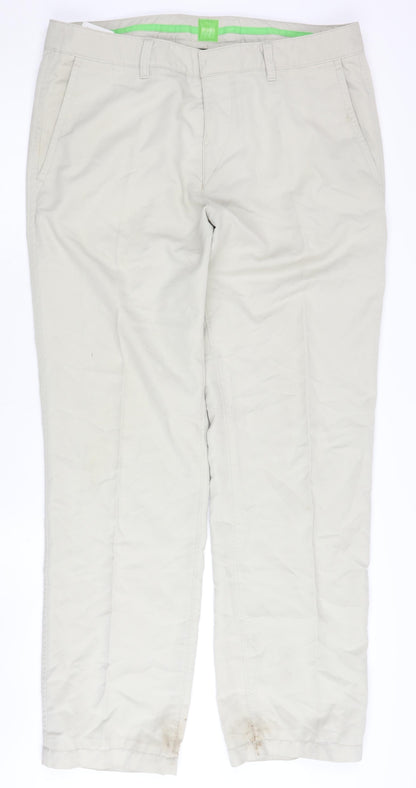 Hugo Boss Men's Beige Chino Trousers Size L