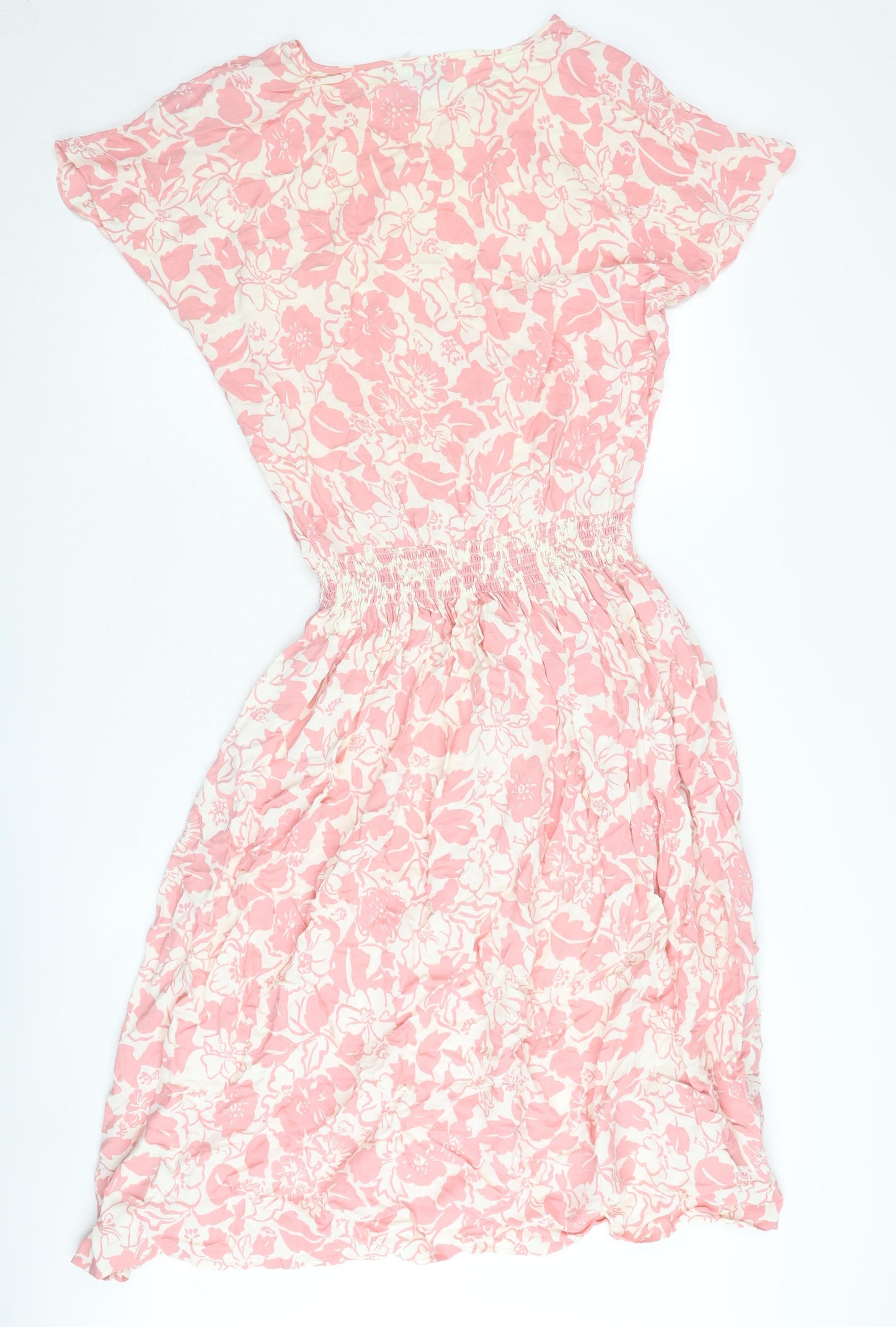 BHS Women's Pink Floral Shift Dress Size 12