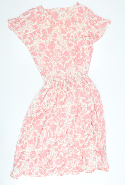 BHS Women's Pink Floral Shift Dress Size 12