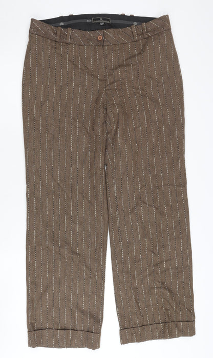 Elizabeth Emanuel Brown Striped Women's Trousers 14