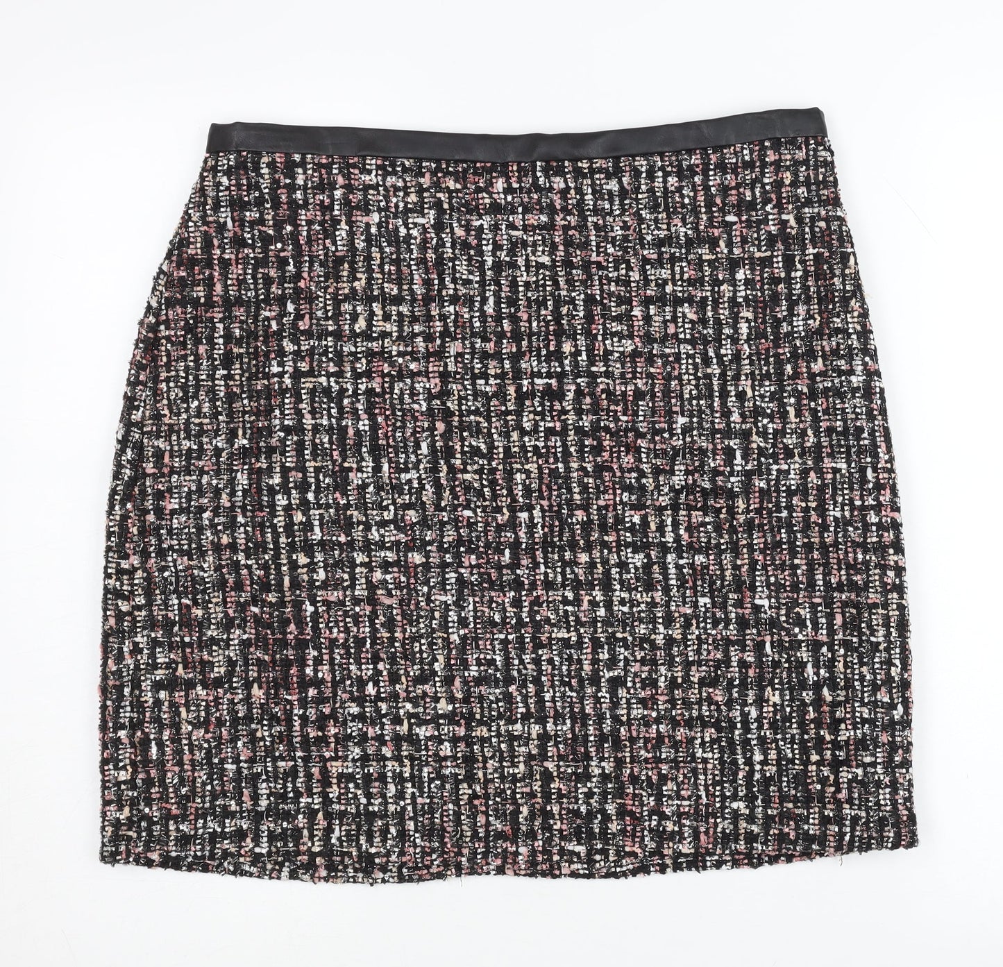 M&Co Women's Multicoloured Straight Pencil Skirt, Size 14