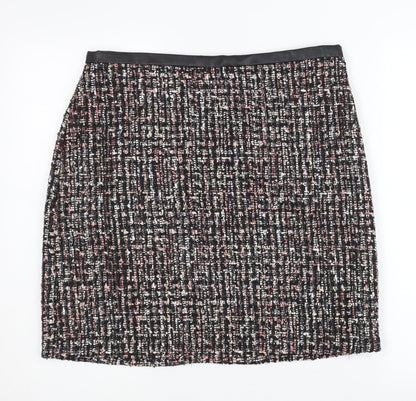 M&Co Women's Multicoloured Straight Pencil Skirt, Size 14