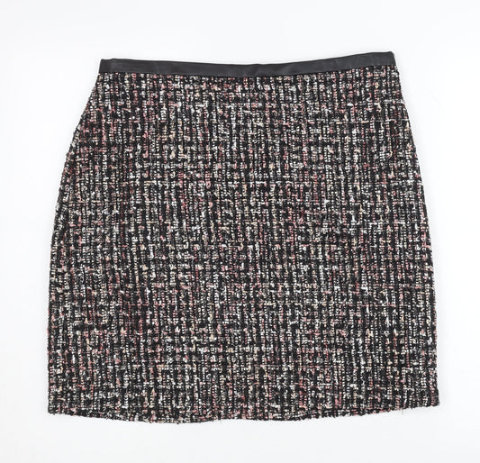 M&Co Women's Multicoloured Straight Pencil Skirt, Size 14