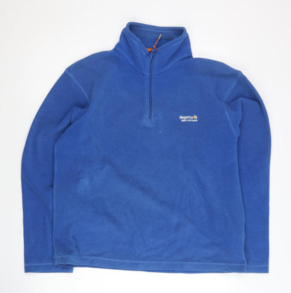 Mens UK Size M Regatta Blue 1/2 Zip Sweatshirt