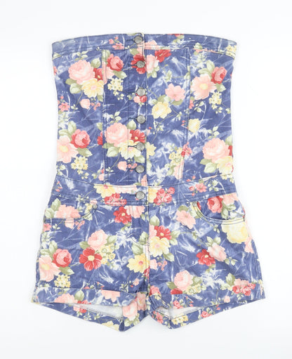 Parisian Women's Multicoloured Floral Playsuit - Size 10