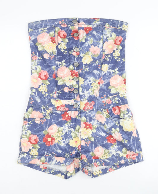 Parisian Women's Multicoloured Floral Playsuit - Size 10