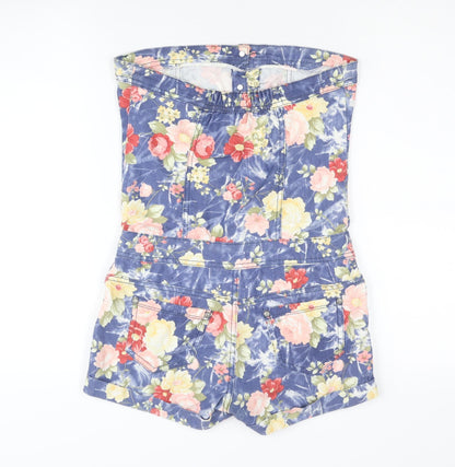 Parisian Women's Multicoloured Floral Playsuit - Size 10
