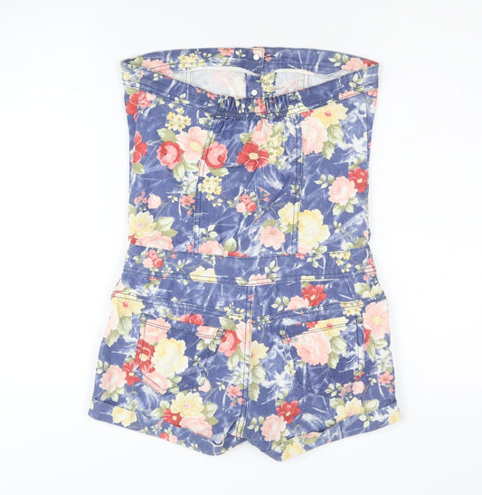Parisian Women's Multicoloured Floral Playsuit - Size 10