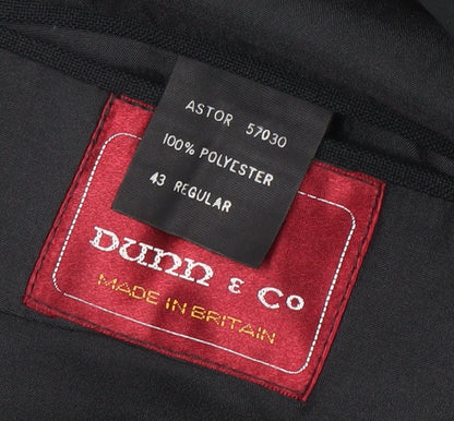Mens UK Size 43 Dunn & Co Regular Black Suit Jacket