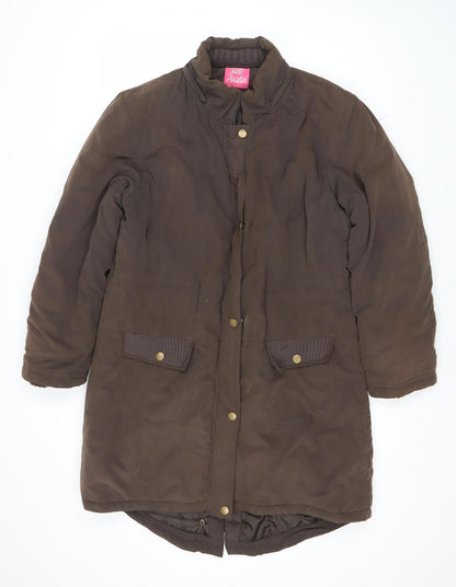 Women's Brown Insulated Polyester Jacket Size 16