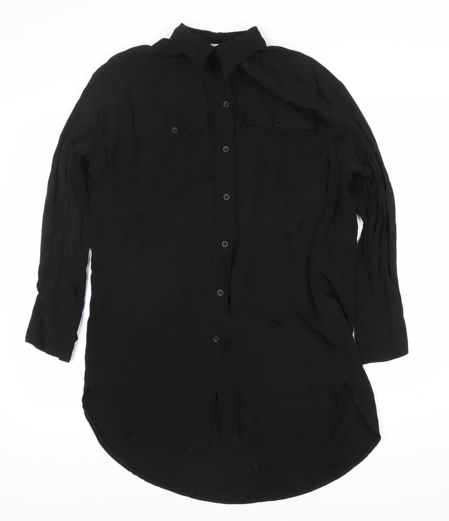 Womens UK Size UK 4 Topshop Black  Button-Up