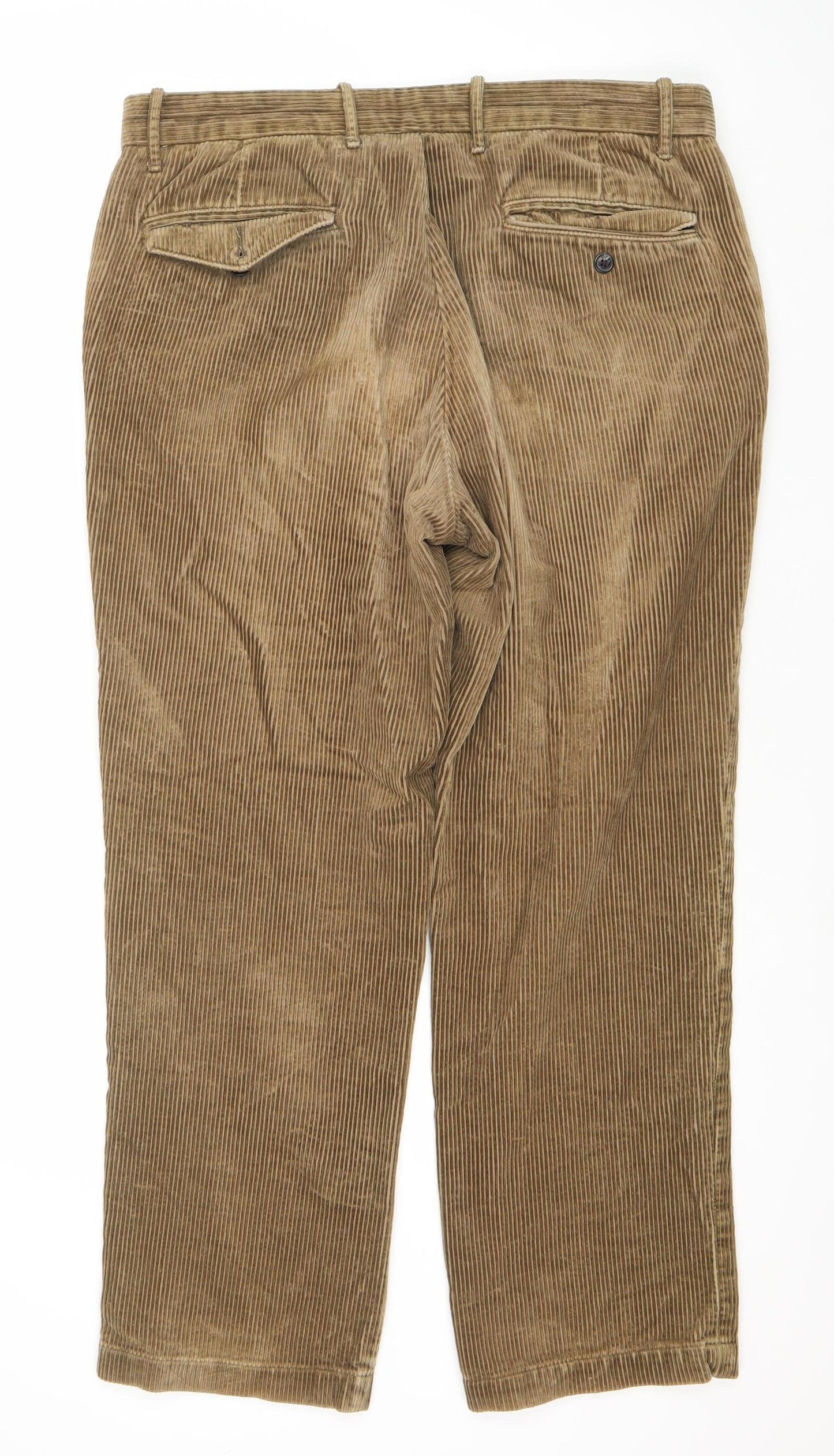Marks and Spencer Men's Brown Straight Corduroy Trousers