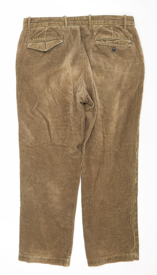 Marks and Spencer Men's Brown Straight Corduroy Trousers