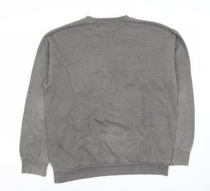 Topman Men's Grey Pullover Sweatshirt S