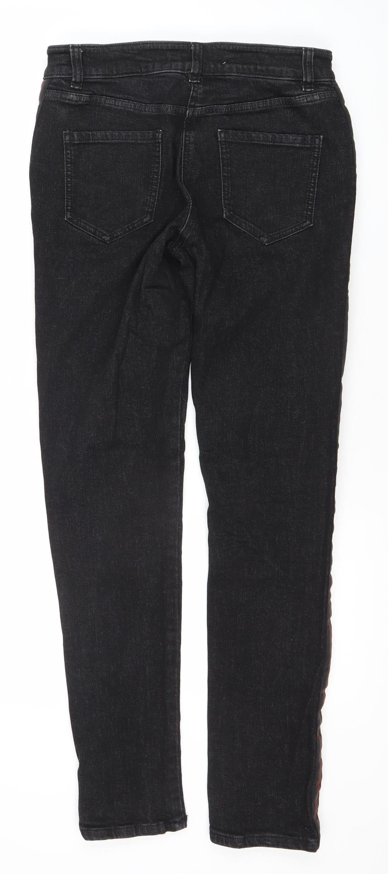 Next Women's Black Relaxed Skinny Jeans UK 8, Mid Rise