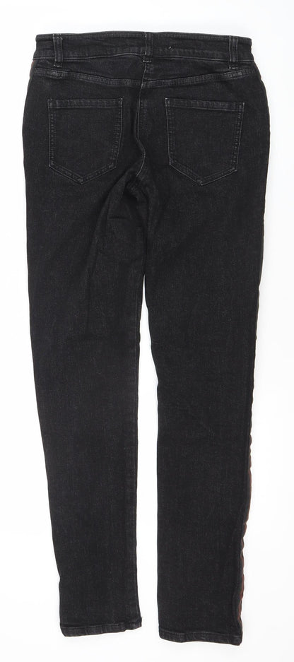 Next Women's Black Relaxed Skinny Jeans UK 8, Mid Rise