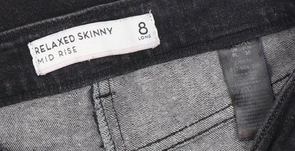 Next Women's Black Relaxed Skinny Jeans UK 8, Mid Rise