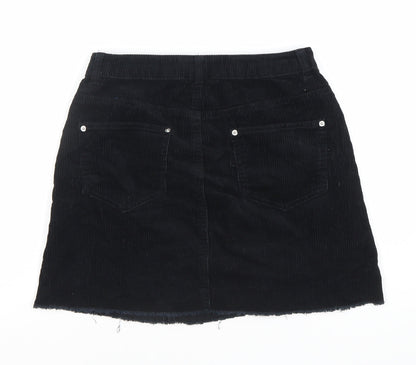 Miss Selfridge Women's Black Corduroy Skirt Size 6