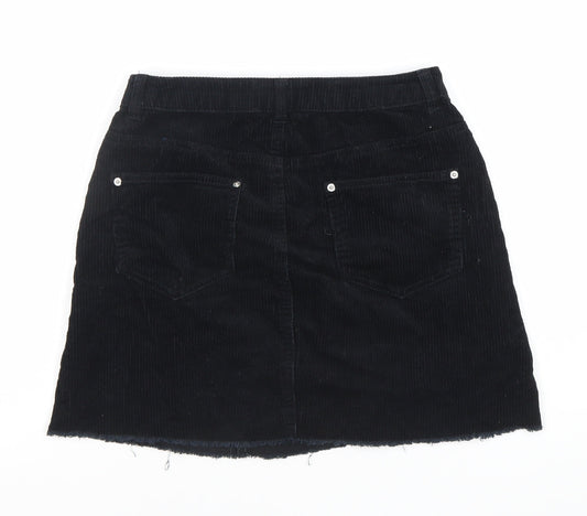Miss Selfridge Women's Black Corduroy Skirt Size 6