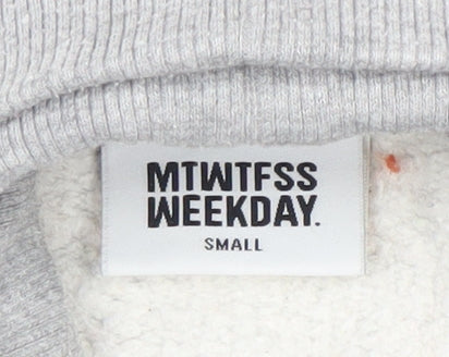 Weekday Unisex Grey Pullover Sweatshirt, Small, Roll Neck