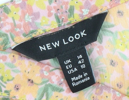 New Look Women's Multicoloured Floral Dress Size 14
