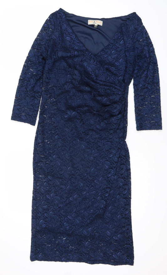 Dorothy Perkins Women's Blue Lace Dress Size 14