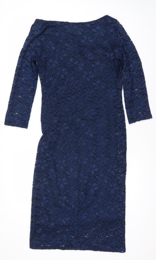 Dorothy Perkins Women's Blue Lace Dress Size 14