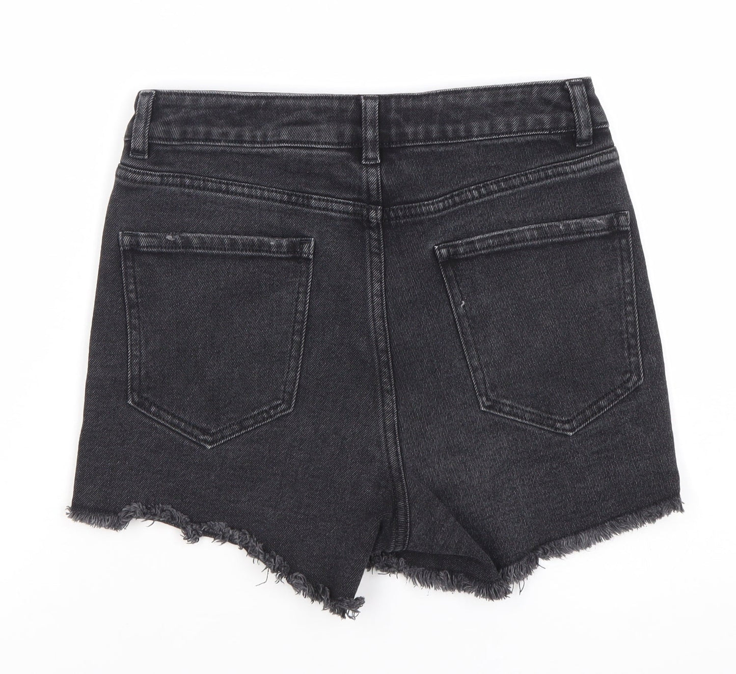 Next Women's Black Cut-Off Denim High Waist Shorts Size 6