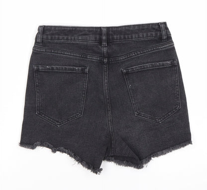 Next Women's Black Cut-Off Denim High Waist Shorts Size 6