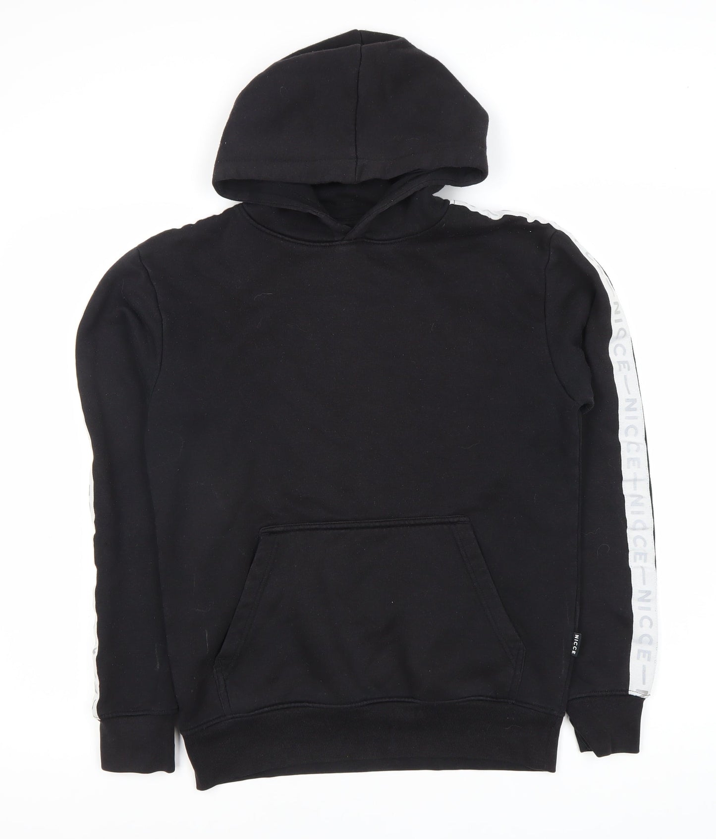 Mens UK Size XS NICCE Black Pullover Hoodie