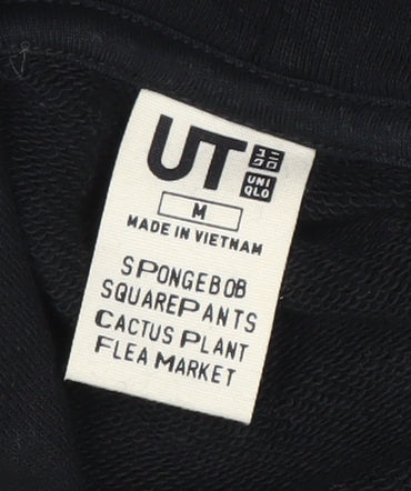 Uniqlo M Black SpongeBob Pullover Hoodie Unisex Adults