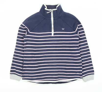 Crew Clothing Women's Blue Striped Pullover Sweatshirt 12