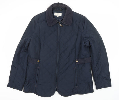 Womens UK Size 14 CC Blue Quilted Coat