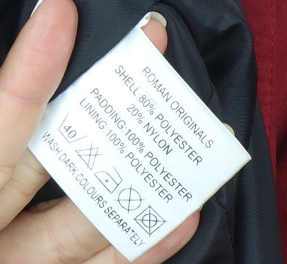 Roman Originals Women's Red Button Coat Size 12