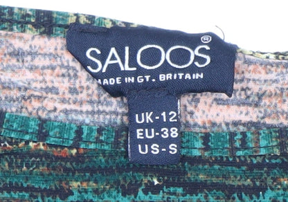 Womens UK Size 12 Saloos Multicoloured Basic Blouse