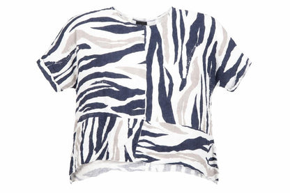 Front view of Saloos Women's Multicoloured Animal Print Top, size UK 18