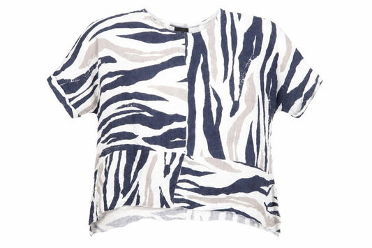 Front view of Saloos Women's Multicoloured Animal Print Top, size UK 18