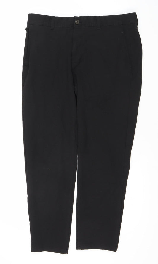 Zara Men's Black Straight Trousers Size 32