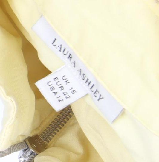 Laura Ashley Women's Yellow Casual Zip Jacket Size 16