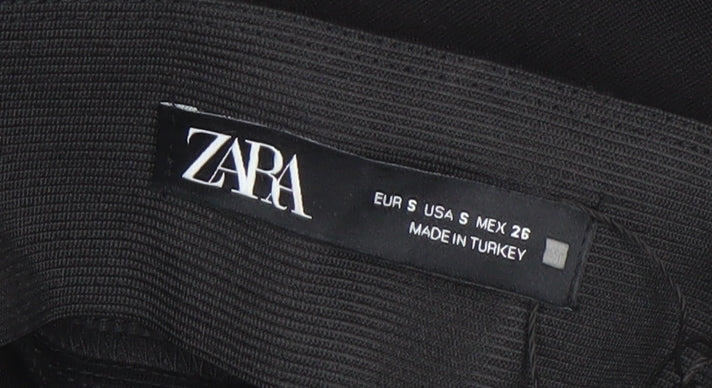 Womens UK Size S Zara Regular Fit Leggings Black Trousers