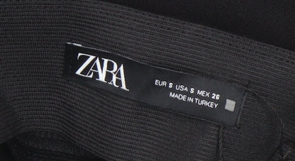 Womens UK Size S Zara Regular Fit Leggings Black Trousers