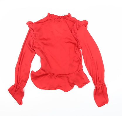 Jessica Simpson Women's Red Ruffle Blouse Size 4
