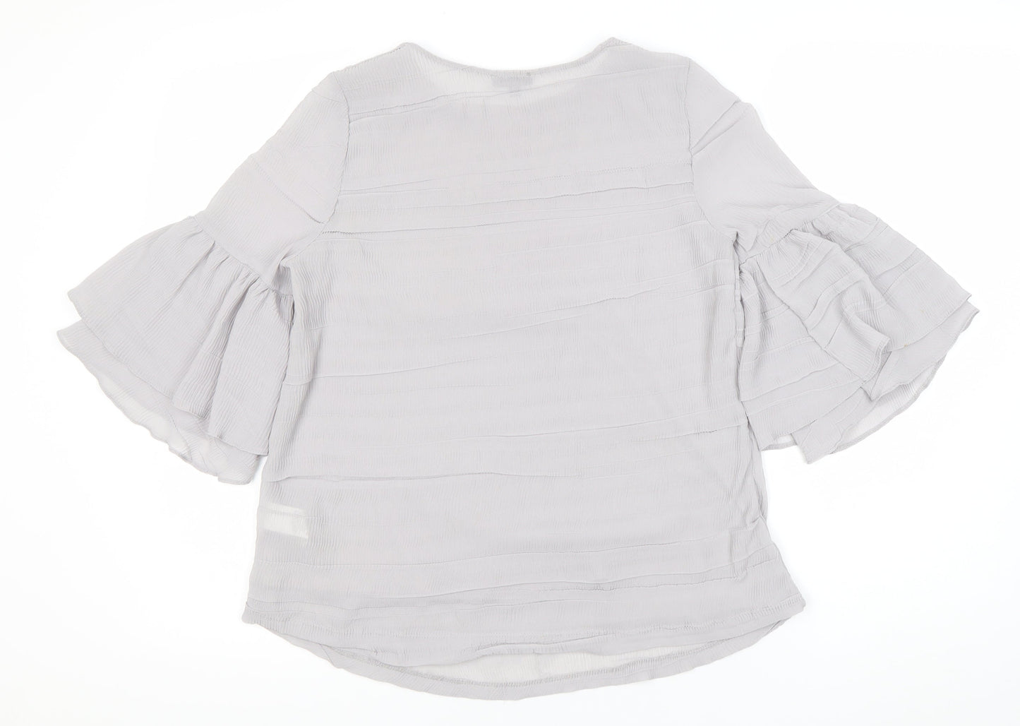 Womens UK Size 10 River Island Grey Tunic Blouse