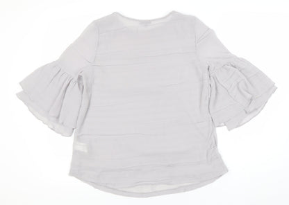 Womens UK Size 10 River Island Grey Tunic Blouse