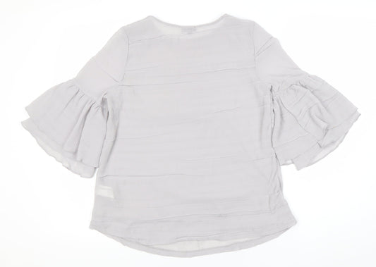 Womens UK Size 10 River Island Grey Tunic Blouse