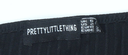 PrettyLittleThing Women's Black One Shoulder Jumpsuit Size 6