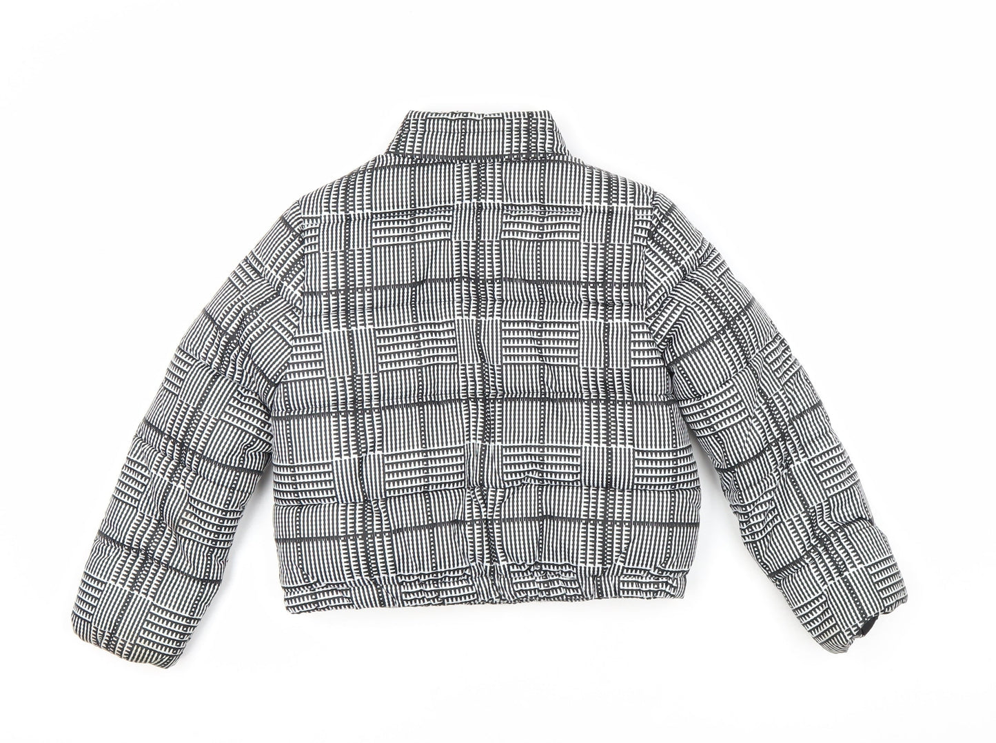 Marks and Spencer Girls Black Check Puffer Jacket 7 Years
