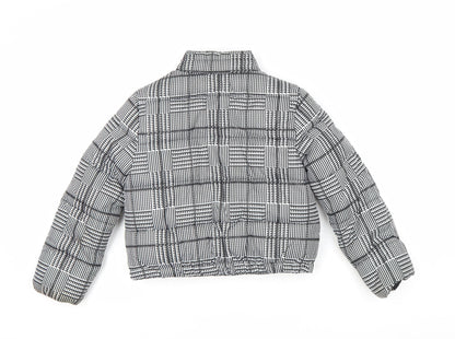 Marks and Spencer Girls Black Check Puffer Jacket 7 Years